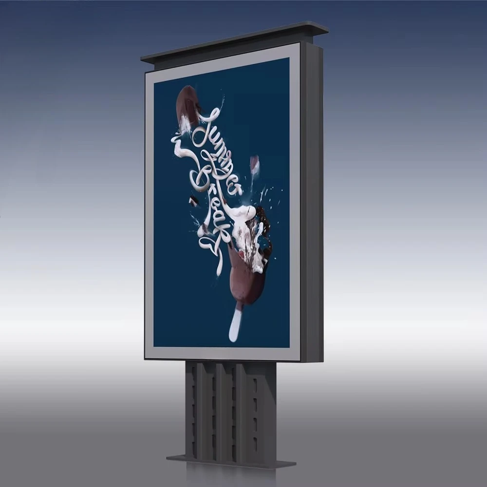 LED Scrolling Billboard Lightboxes Outdoor Advertising LED Backlit Street Furniture One Side Scrolling Light Box Moden Street