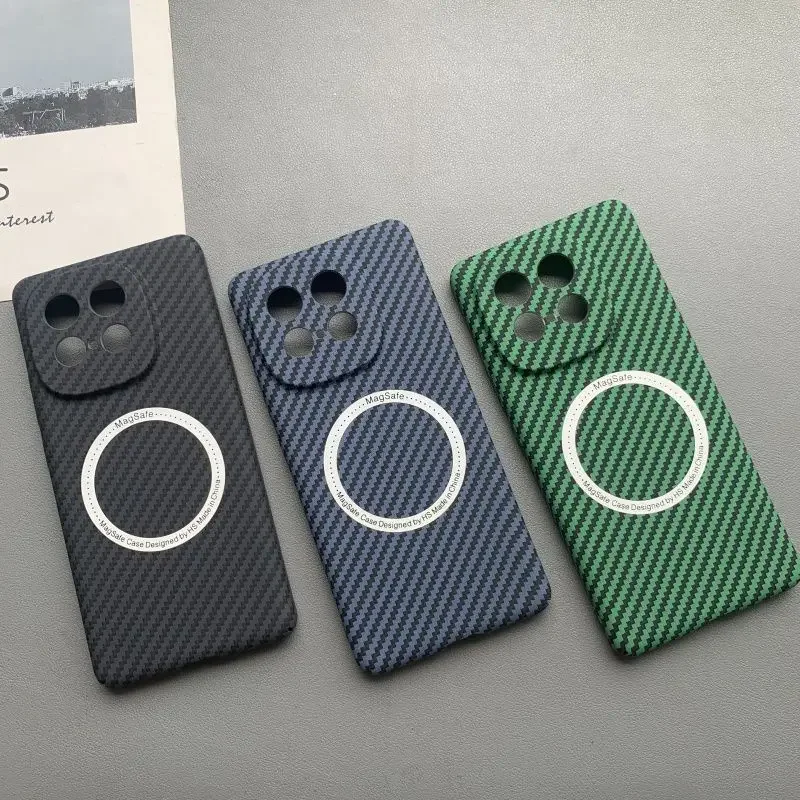 حافظة لهاتف IQOO Z10 Turbo Plus فاخرة من ألياف الكربون تدعم الشحن اللاسلكي حافظة رفيعة للغاية لهاتف Iqoo Z 10 Turbo pro Funda