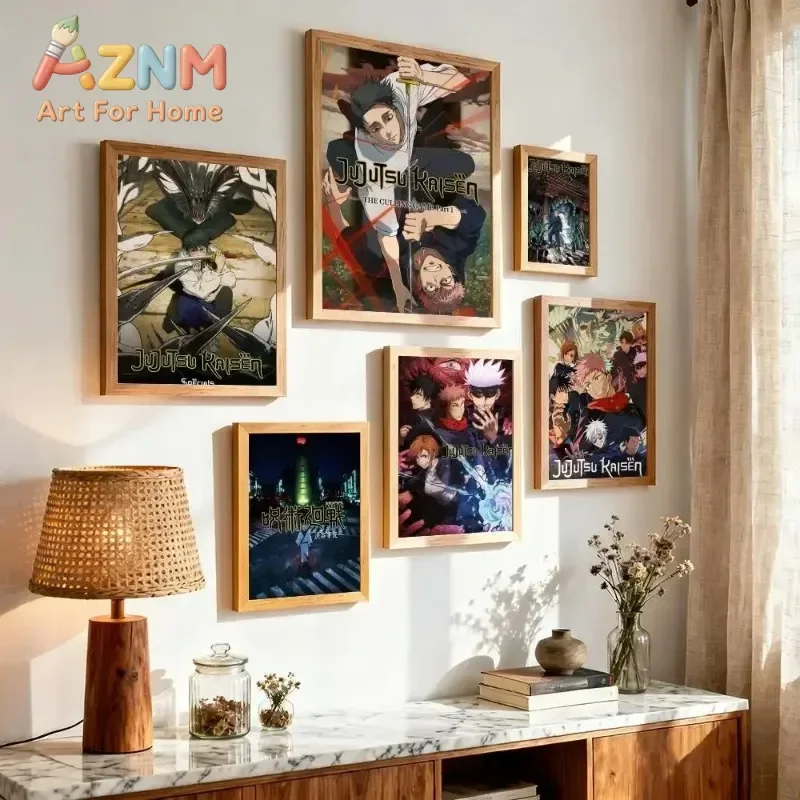 AZNM Jujutsu Kaisen Culling Game Anime Canvas Wall Art Frameless Print Poster for Home Bedroom Living Room Wall Decor