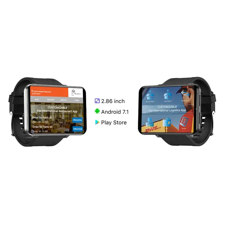 2.86 Inch IPS Touch Screen GPS WiFi 4G Smart Watch Android OS Wrist Phone Watch Heart Rate Monitor Reloj Smart Watch