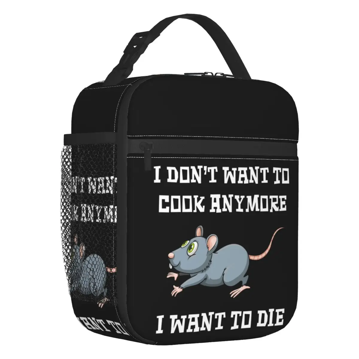 Funny I Don't Want To Cook Anymore Thermal Insulated Lunch Bags Women I Want To Die Lunch Tote for Outdoor Camping Food Box