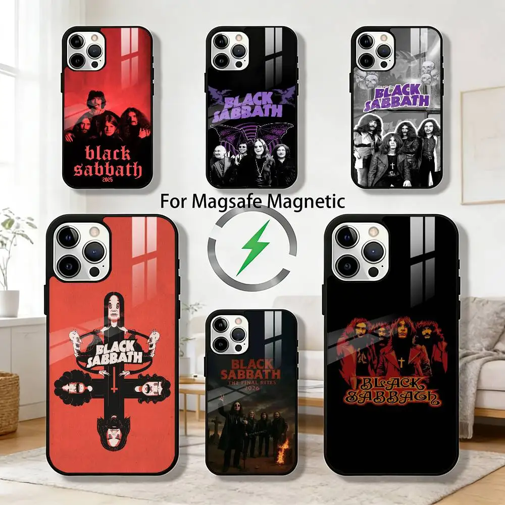 

band Black S-Sabbath Phone Case For iPhone 17,16,15,14,13,12,Plus,Pro,Max for Magsafe Magnetic Wireless Charging