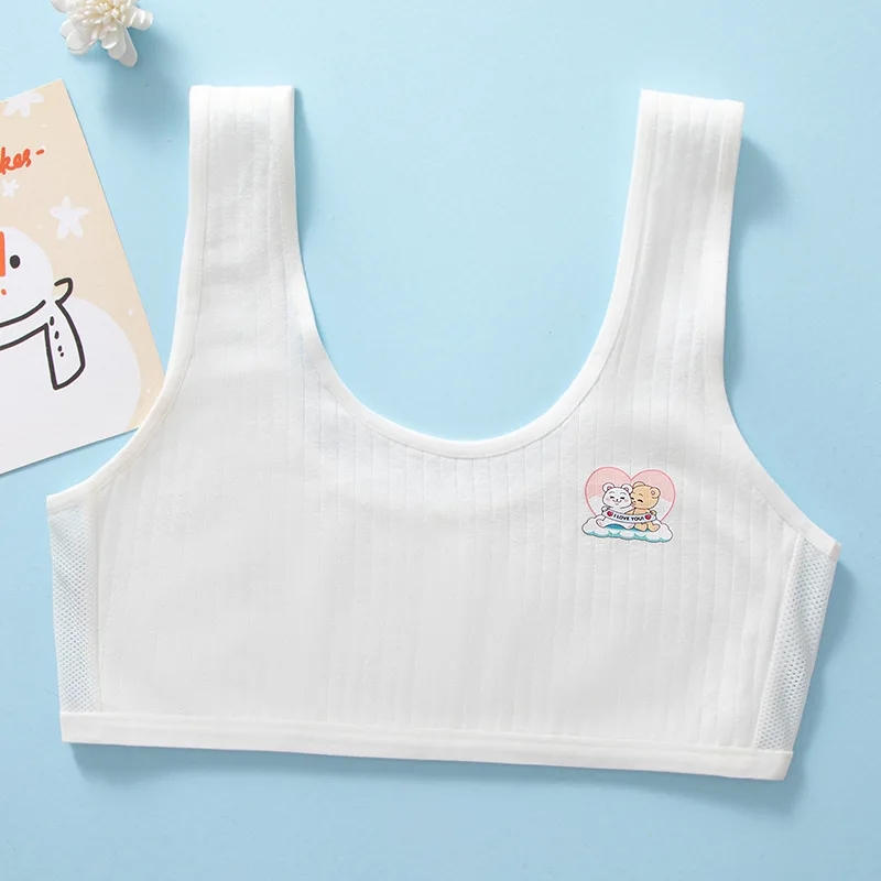 Girl\'s Bra 8-14 Years Old Cotton Girls Underwear Developmental Children Girls Students Teenage Girls Summer Thin Tank Tops