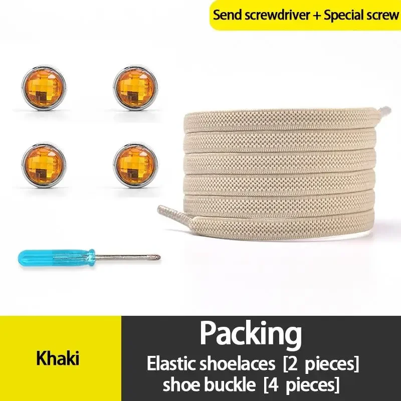 Runde Strass-Schnalle Elastische Schnürsenkel für Sneaker Bunte Diamant-Verschluss Flache Schnürsenkel Ohne Binden für Kinder und Erwachsene – Detail 30