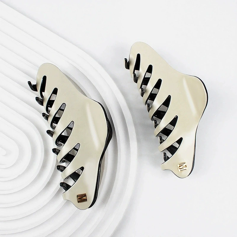 

2026 большая двухцветная заколка для волос ручной работы для женщин, роскошный ацетатный аксессуар для волос во французском стиле, женские ювелирные изделия, подарок