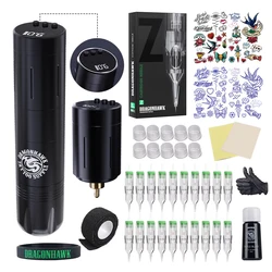 Dragonhawk X3 Full Kit Wireless Tattoo Pen 2 Batteries Complete Guns 20 Beginner Rotary Tattoo Machine Set Makeup Supplies