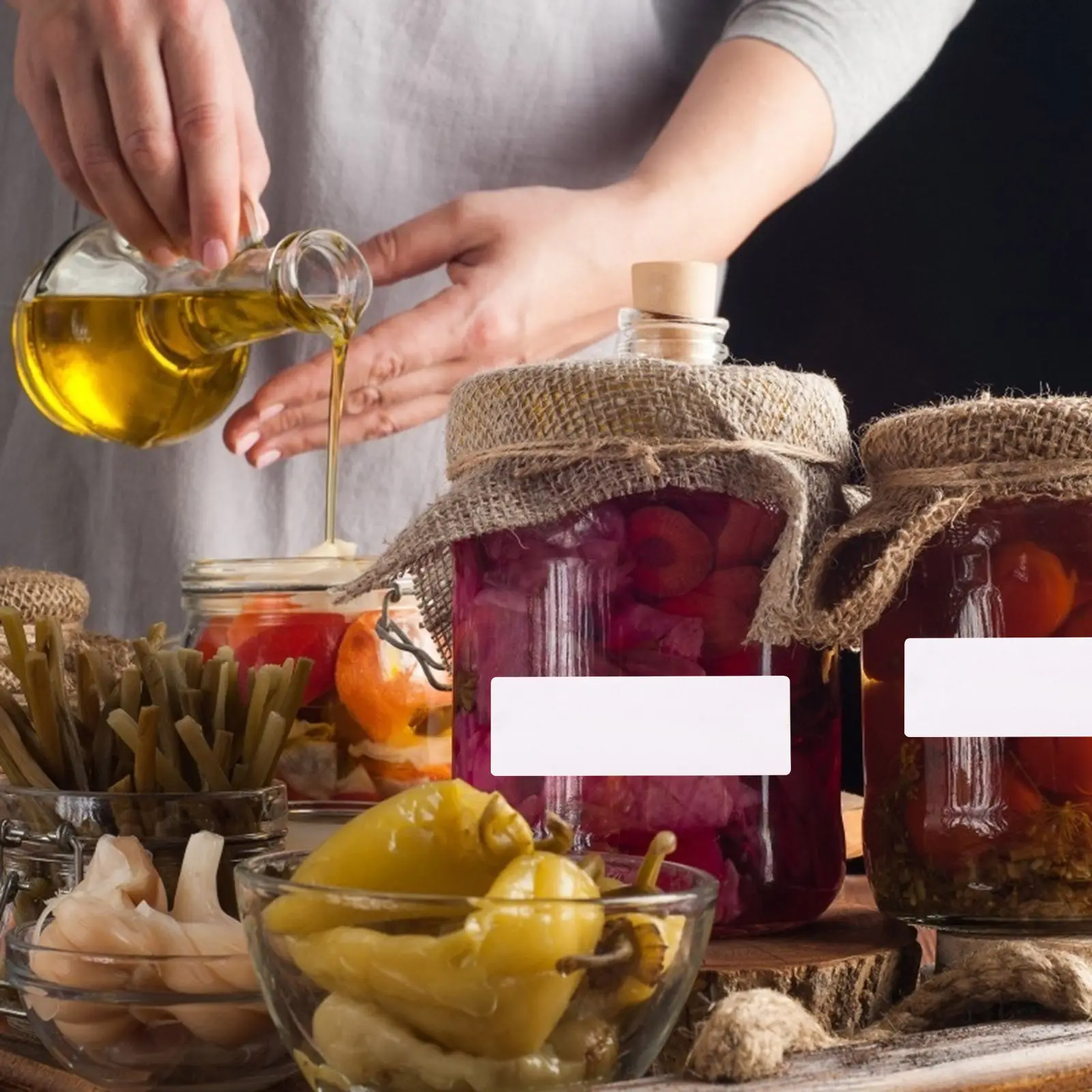 

Blank Food Category Labels 1 Roll Premium Self-Adhesive Writable Stickers for Home Food Classification Storage and Learning