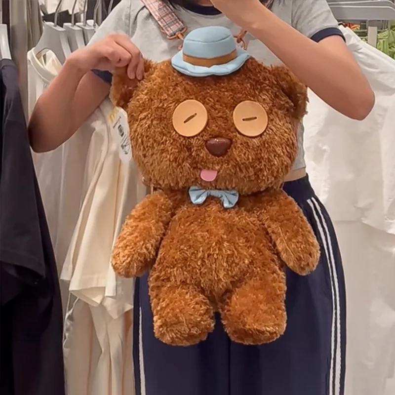 Urocza lalka Tim Brown Bear, torebka, plecak, poduszka, kolekcjonerski prezent, dekoracja na sofę, lalka bardzo duża 80 cm, dostępna od ręki.