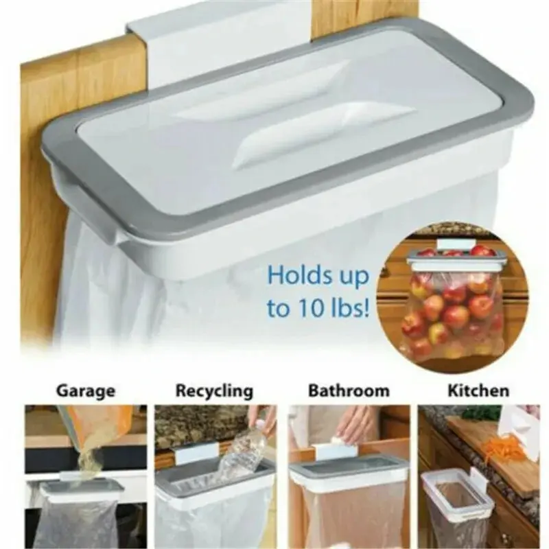 Trash Garbage Hanging Bag Hanger Durable Rubbish Holder Kitchen Support Cabinet Stand Trash Rack Storage Hanger Organizer Kitche