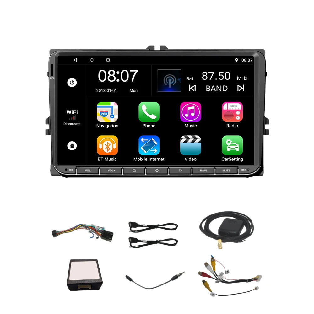 

9 Inch Android 8.0 Double 2Din Car Radio Gps Auto Radio 2 Din for Volkswagen/Passat/Golf/Skoda/Seat Wifi