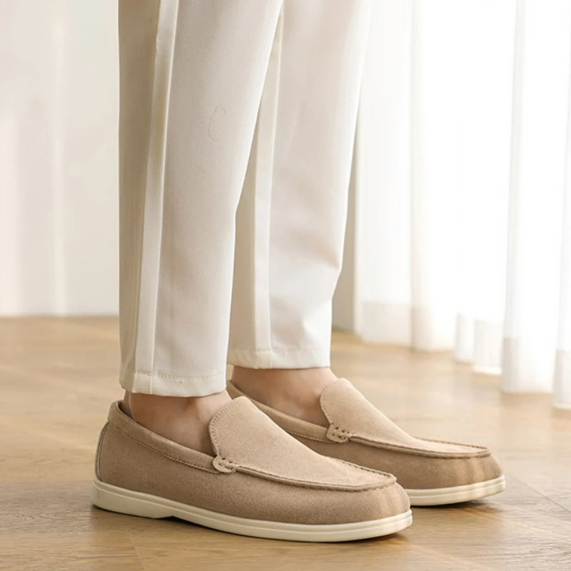 Men's Casual Shoes Suede Leather Loafers Classic British Style Men Shoes Lightweight Soft Moccasins Male Slip on Driving Flats