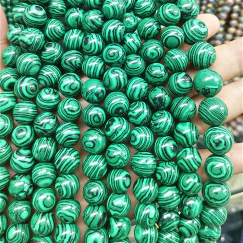 1 Strand Natural Green Malachite Stone Beads 4/6/8/10/12mm Loose Spacer Bead for Jewelry Making Bracelet Necklace Accessories