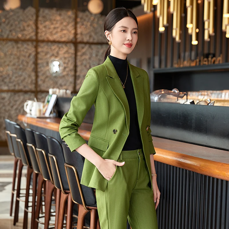 High Quality Fabric Formal Pantsuits with Pants and Jackets Coat Elegant Autumn Winter Professional Business Work Wear Blazers