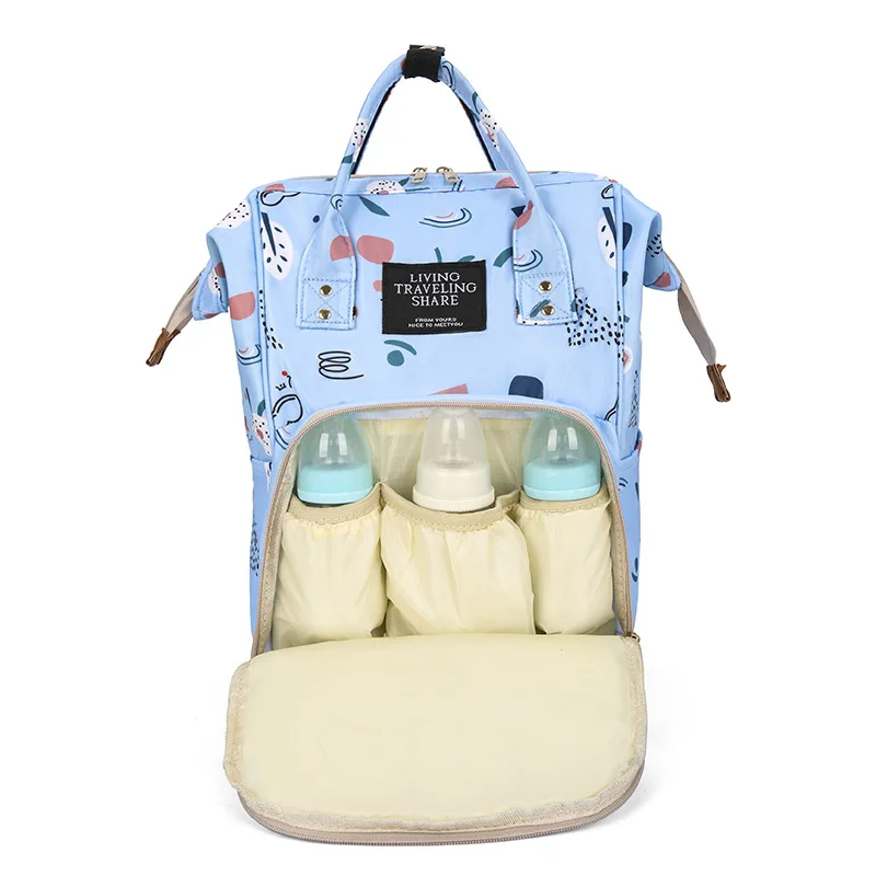 Mommy Bag Nylon Printed Fashion Multifunctional Mother and Baby Bag Walking Baby Travel Large Capacity Mom Bag