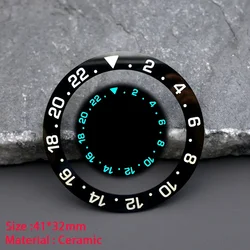 Ceramic Watch Bezel Insert 41*32mm Fit Samurai Black Series PROSPEX SRPB55K1 Watch Case For NH35 NH36 Movement Men's Watch Repai