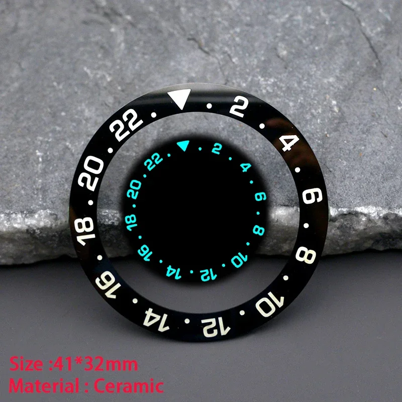 Ceramic Watch Bezel Insert 41*32mm Fit Samurai Black Series PROSPEX SRPB55K1 Watch Case For NH35 NH36 Movement Men's Watch Repai