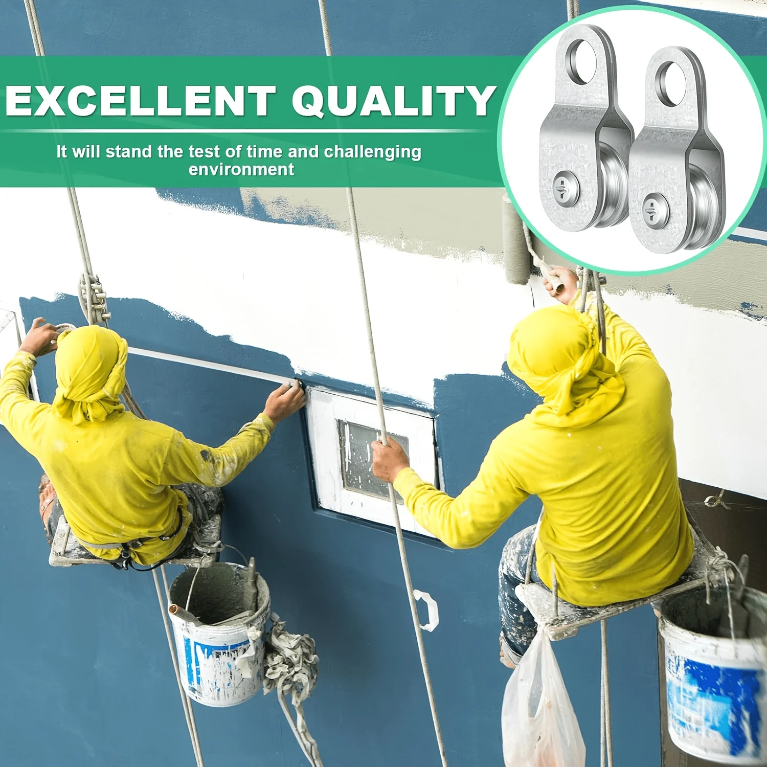 4pcs Small Single Pulley Blocks Heavy Duty Utility Pulley for Construction Repair Camping Fishing Outdoor Rope Additions