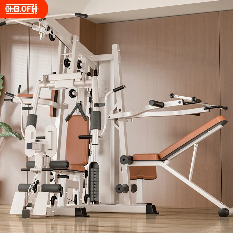 Estación para tres personas, equipo de Fitness integral multifuncional, conjunto de combinación de temas, máquina de mariposa deportiva grande para interiores