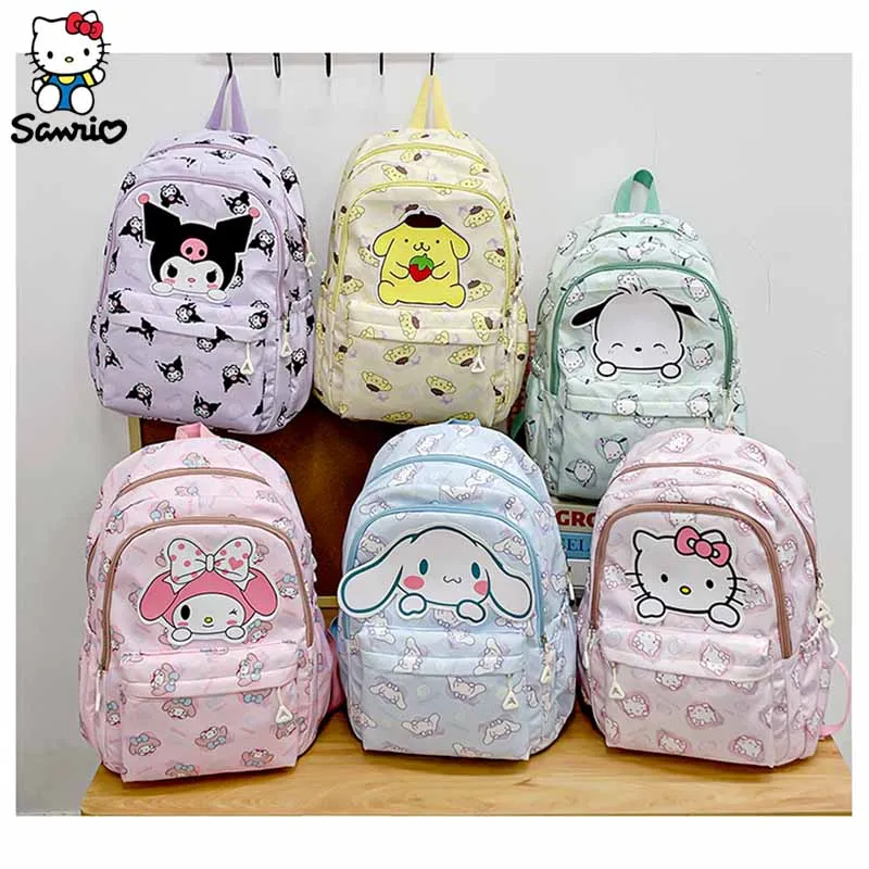 Kawaii Sanrio Backpack Anime Kuromi Cinnamoroll My Melody Student Bag Large Capacity School Bag For Boy Girl Children Gifts Toys