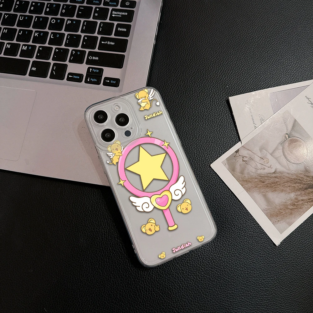 Kawaii Cardcaptor Sakura Bracket Phone Case For OPPO Reno 12F 12 7 11 11F 10 2F 4 8 8T 8Z 7Z 7 6Z 6 5 Pro Plus 4G 5G Clear Cover