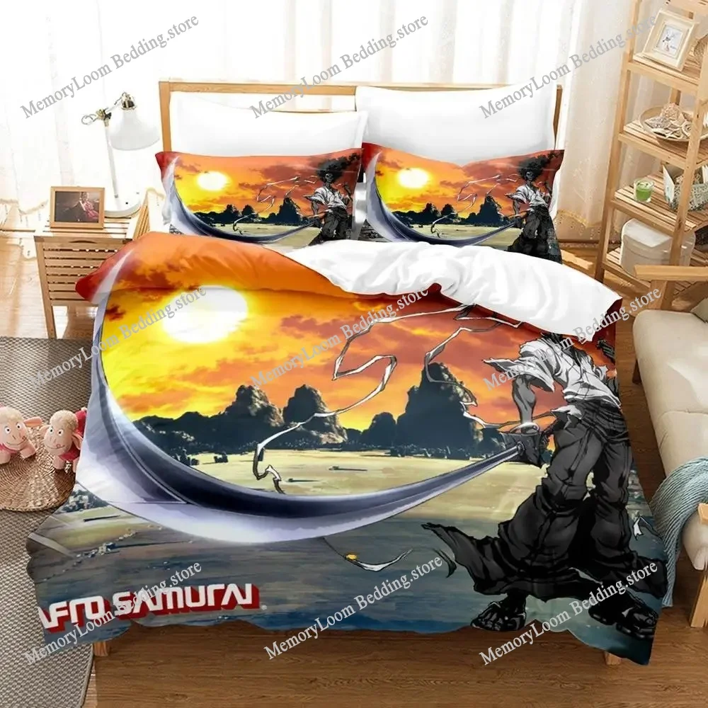 

3d Printing Game Afro Samurai Bedding Set Cartoon Anime Adult Kid Bedroom Duvet Cover Sets 3D Print Kawaii Girls