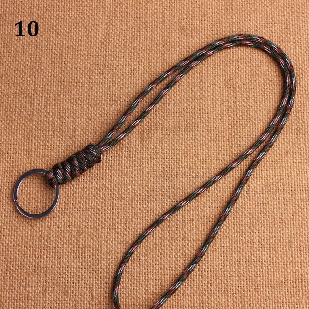 

New 45cm/14cm Paracord Keychain Lanyard 20 Styles Round Buckle High Strength Lanyard Outdoor Tool