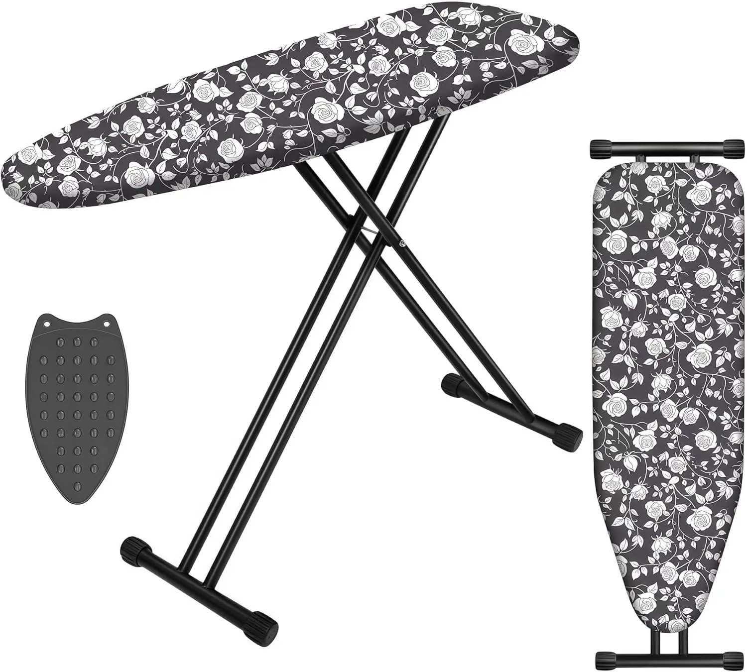 

Компактная гладильная доска с регулируемой высотой, устойчивой складной конструкцией и силиконовой подушкой для утюга