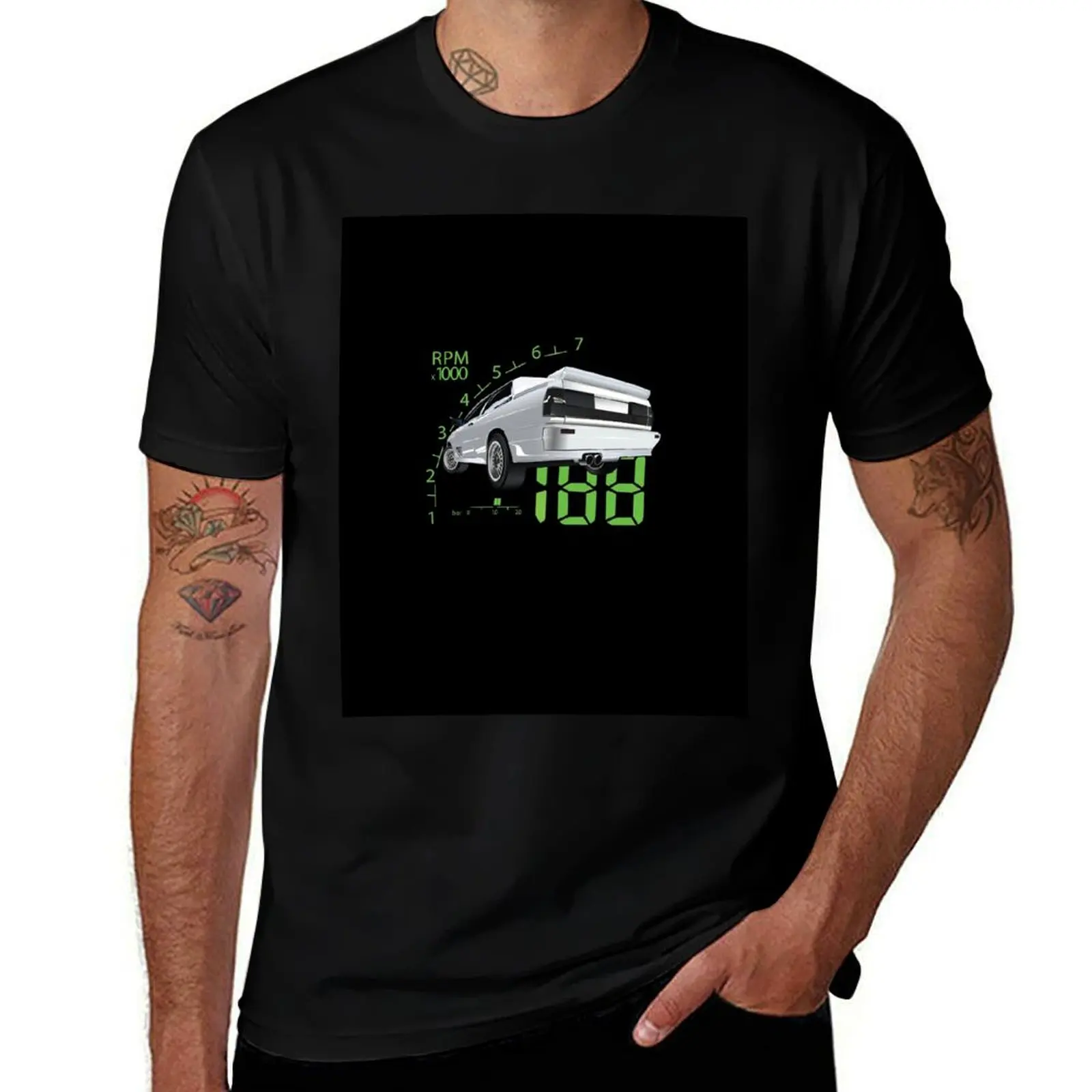 Urquattro Digital display T-Shirt Fitness Training Breathable Tee T-Shirt