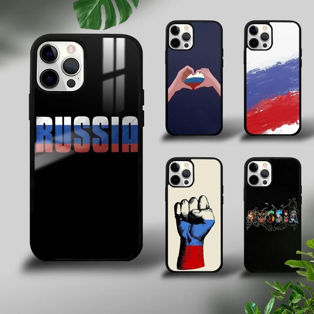 R-Russia flag Phone Case For iPhone 16 15 14 13 12 11 Pro Xs Max Mini Plus Celulares Hard Funda