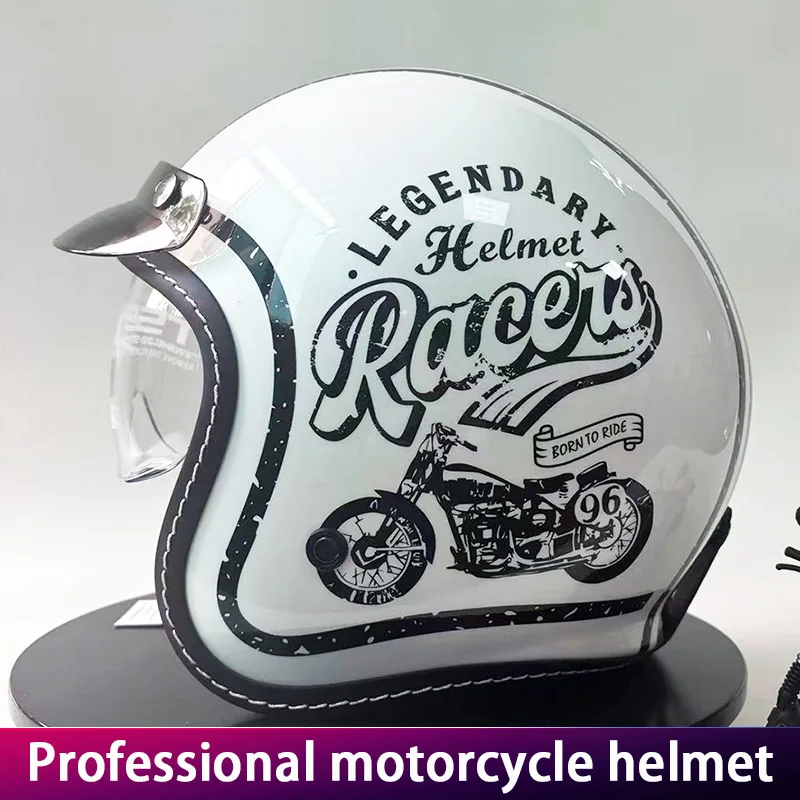 خوذة دراجة نارية ريترو كروز للجنسين خوذة ركوب الدراجة الثقيلة نصف خوذة دراجة نارية 3/4 خوذة حماية ركوب الدراجات على الطراز العتيق #1