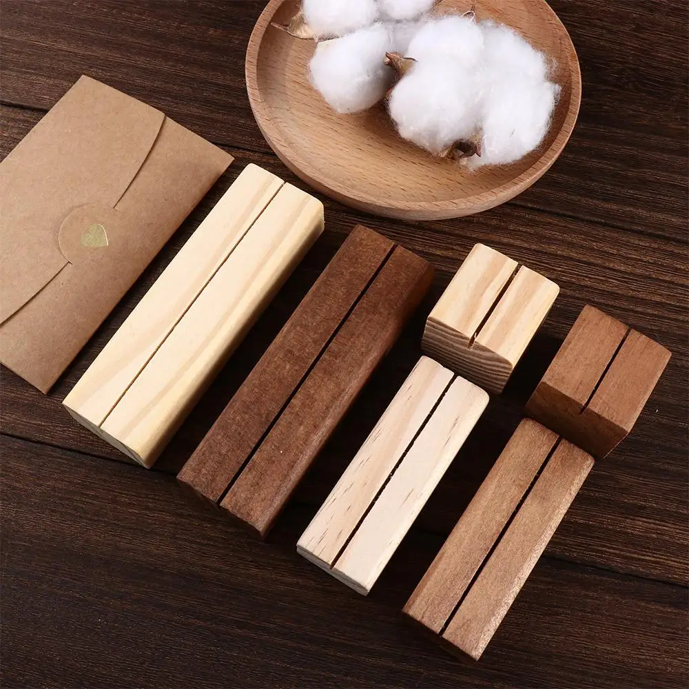 

Photo Picture Party Elegant Sign Wooden Table Number Display Stand Decoration Place Card Holder Note Holder