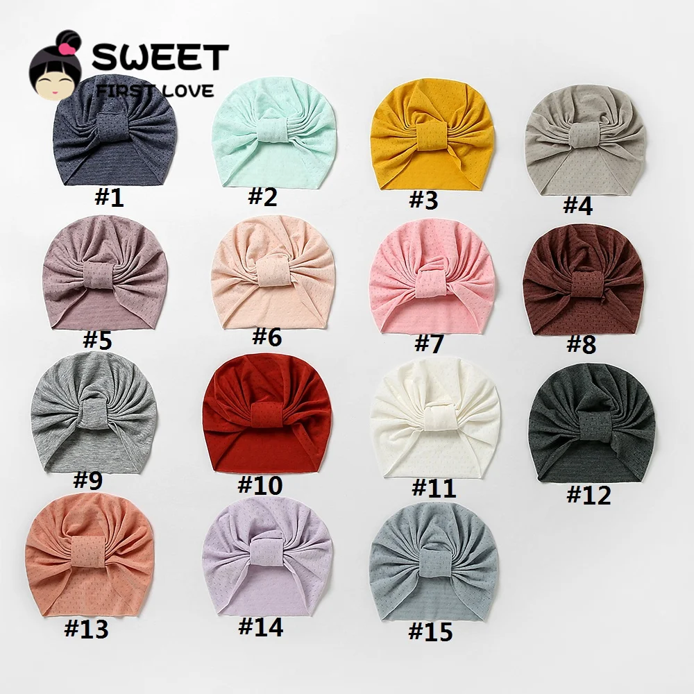 15 Color Baby Hat Turban for Kids Girl Soft Elastic Knot Head Wraps Newborn Winter Autumn Headband Toddler Caps Hair Accessories