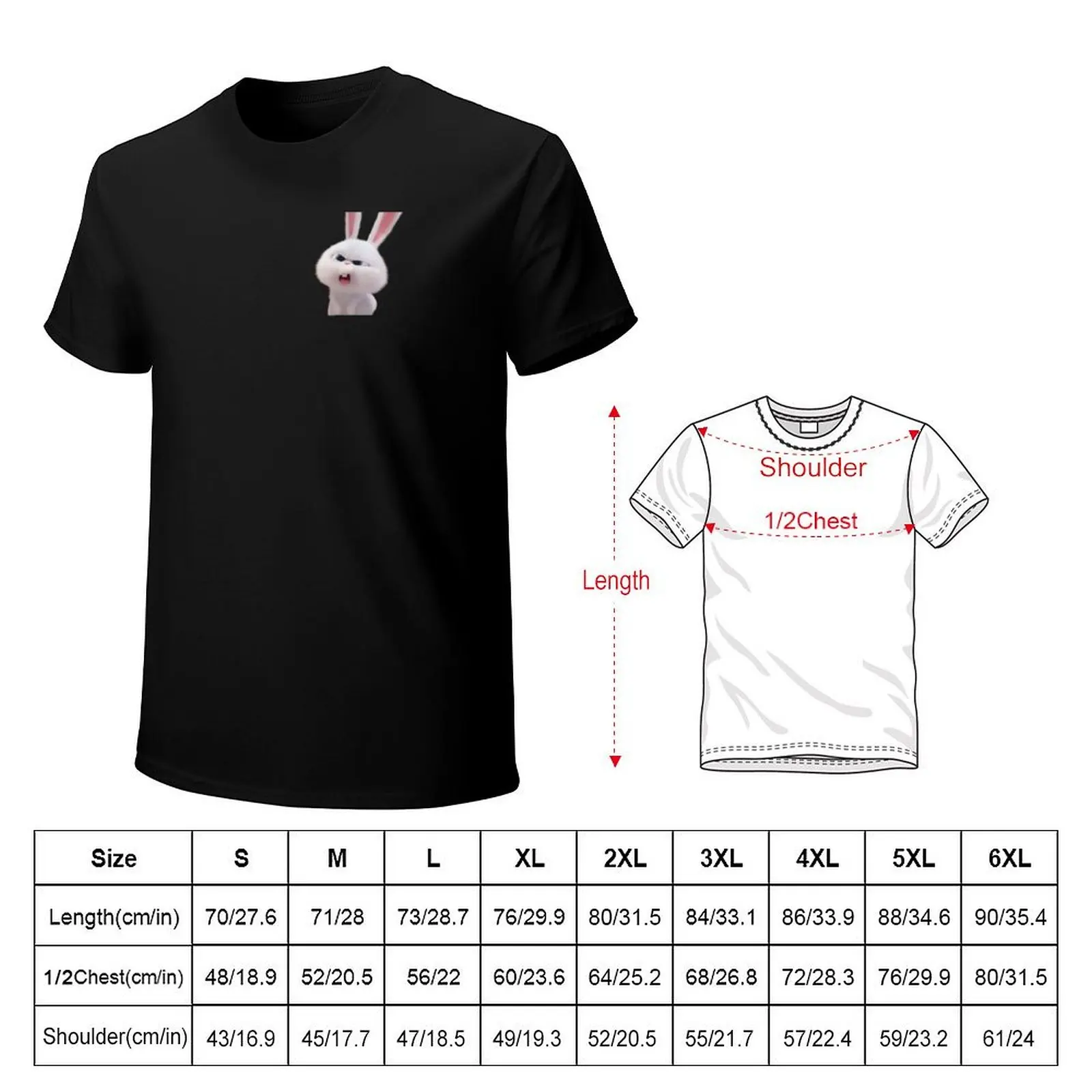 secret life of pets bunny T-Shirt Large Size Casual Short Sleeve Top