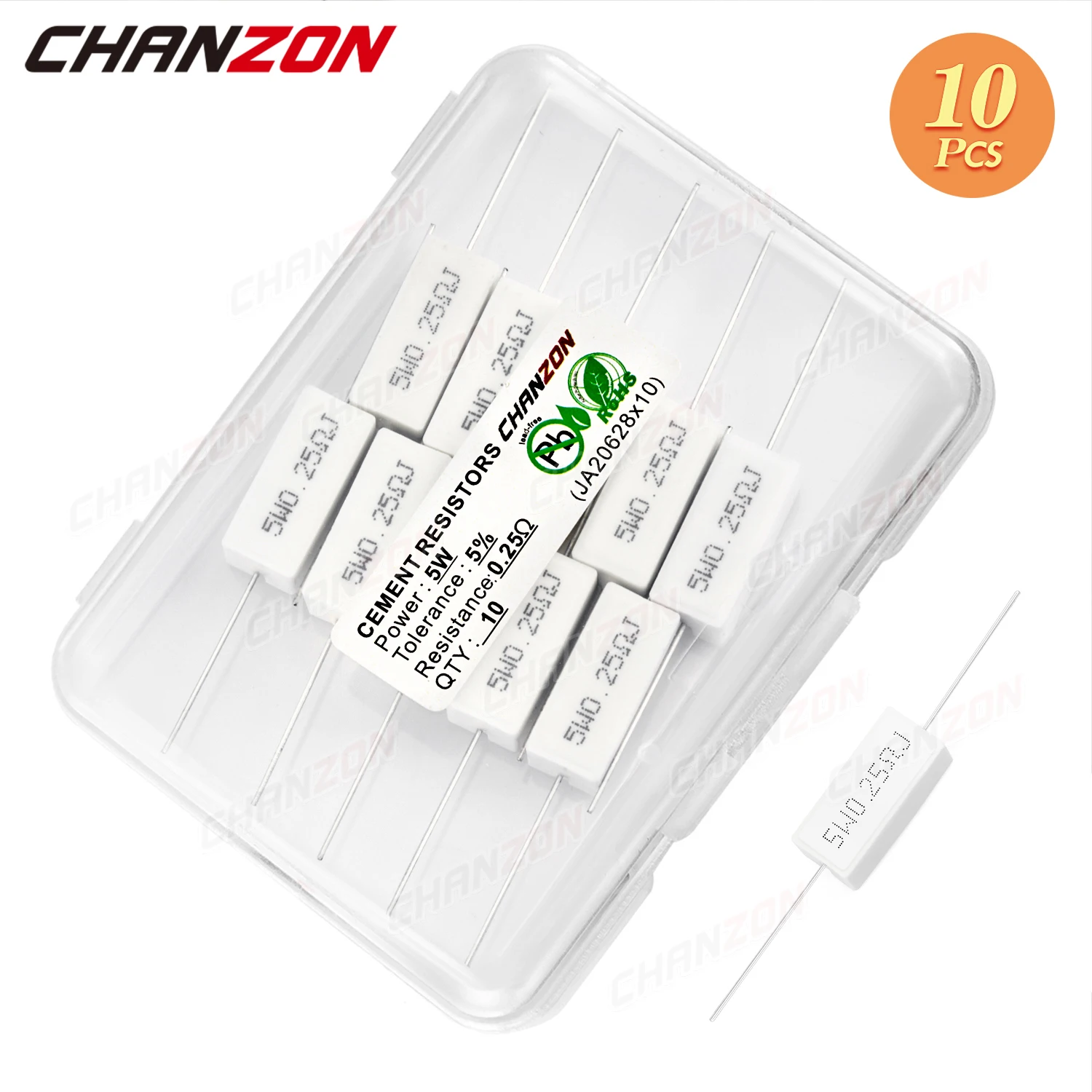 10 pièces 5W résistance de ciment 0.5 2 30 33 100 330 1K ohm résistances bobinées en céramique SQP5W 5 watts 0.22ohm 5ohm 47ohm résistance fixe