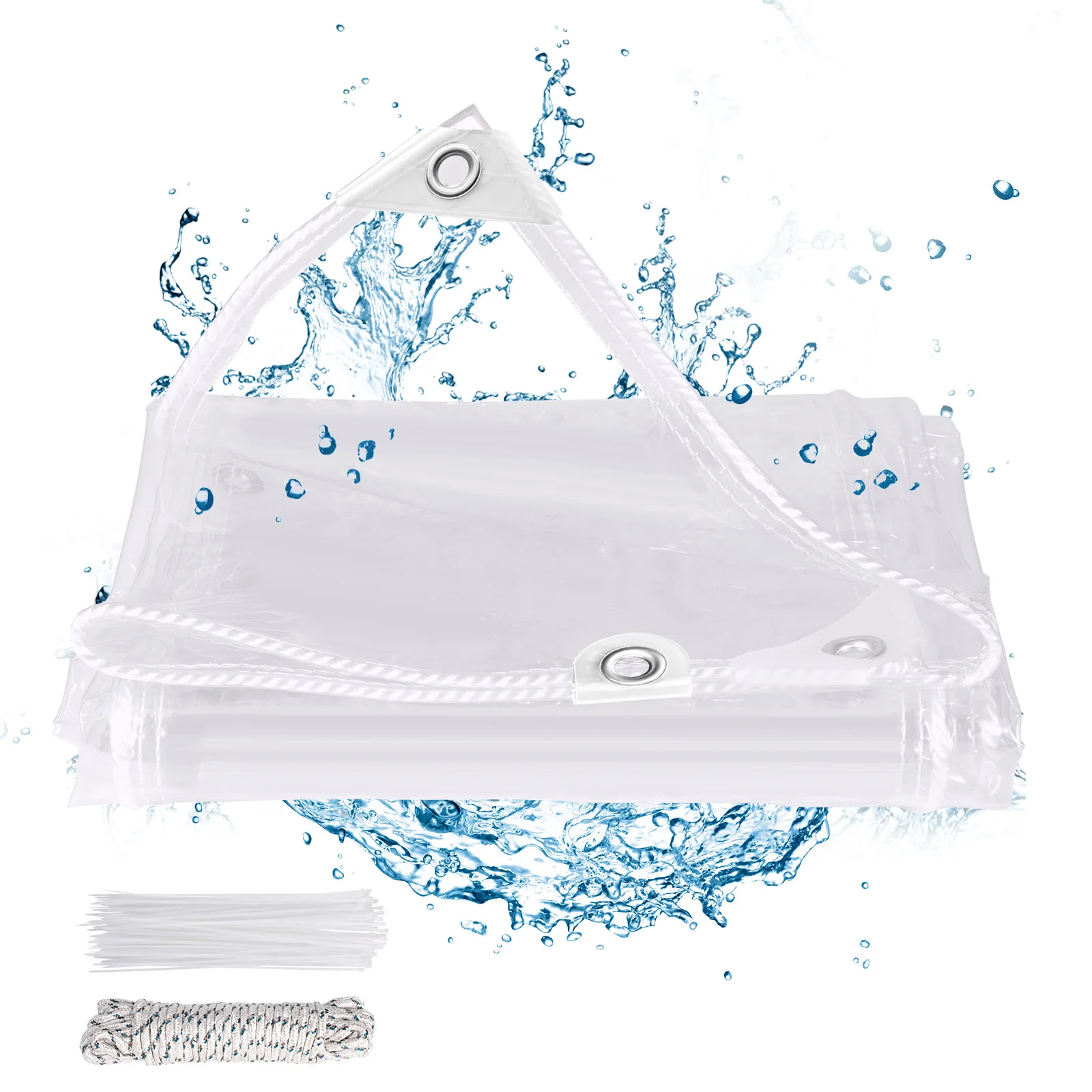 Wasserdichte Hochleistungsplane, Verbesserte Widerstandsfähigkeit PVC Transparente Plane Dicke 420 g/m², Winddichte Plane, Frostbeständig – Detail 11