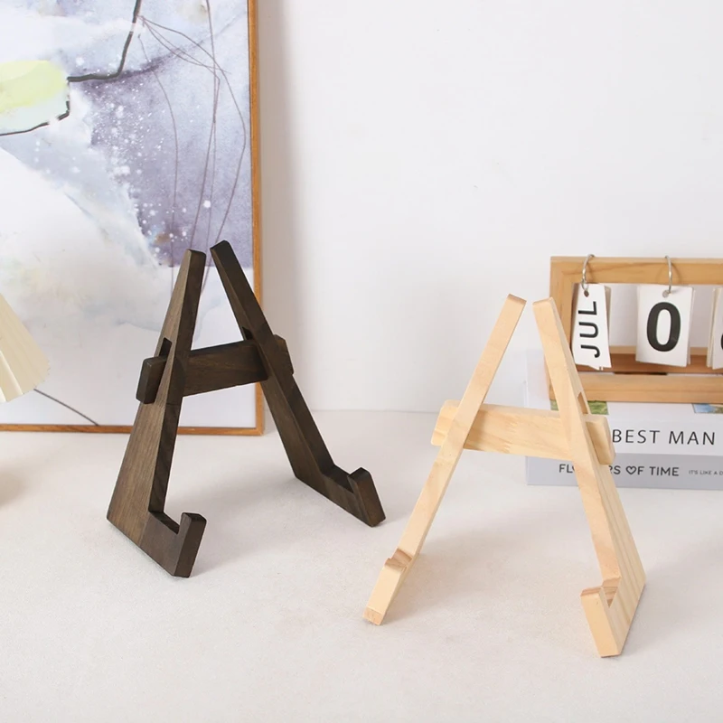 Super Sale Wooden Plate Racks, Decorative Display Stands, Showcase Stands, Photo Frame Stands, Cookbook Shelves Walnut Wood Colo