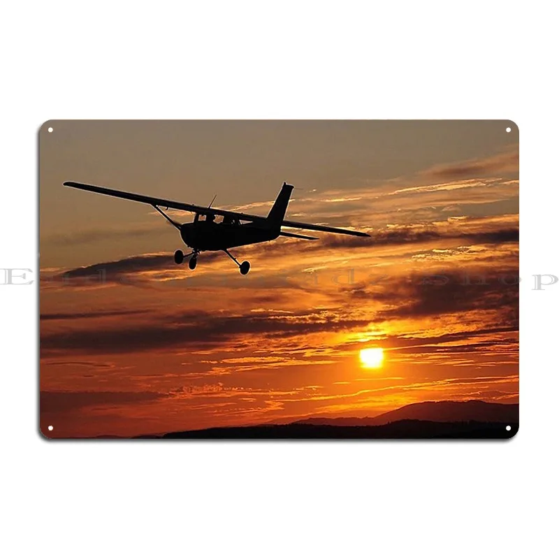 Cessna 172 Sunset Metal Sign Club Wall Plaque Kitchen Wall Decor Print Tin Sign Poster