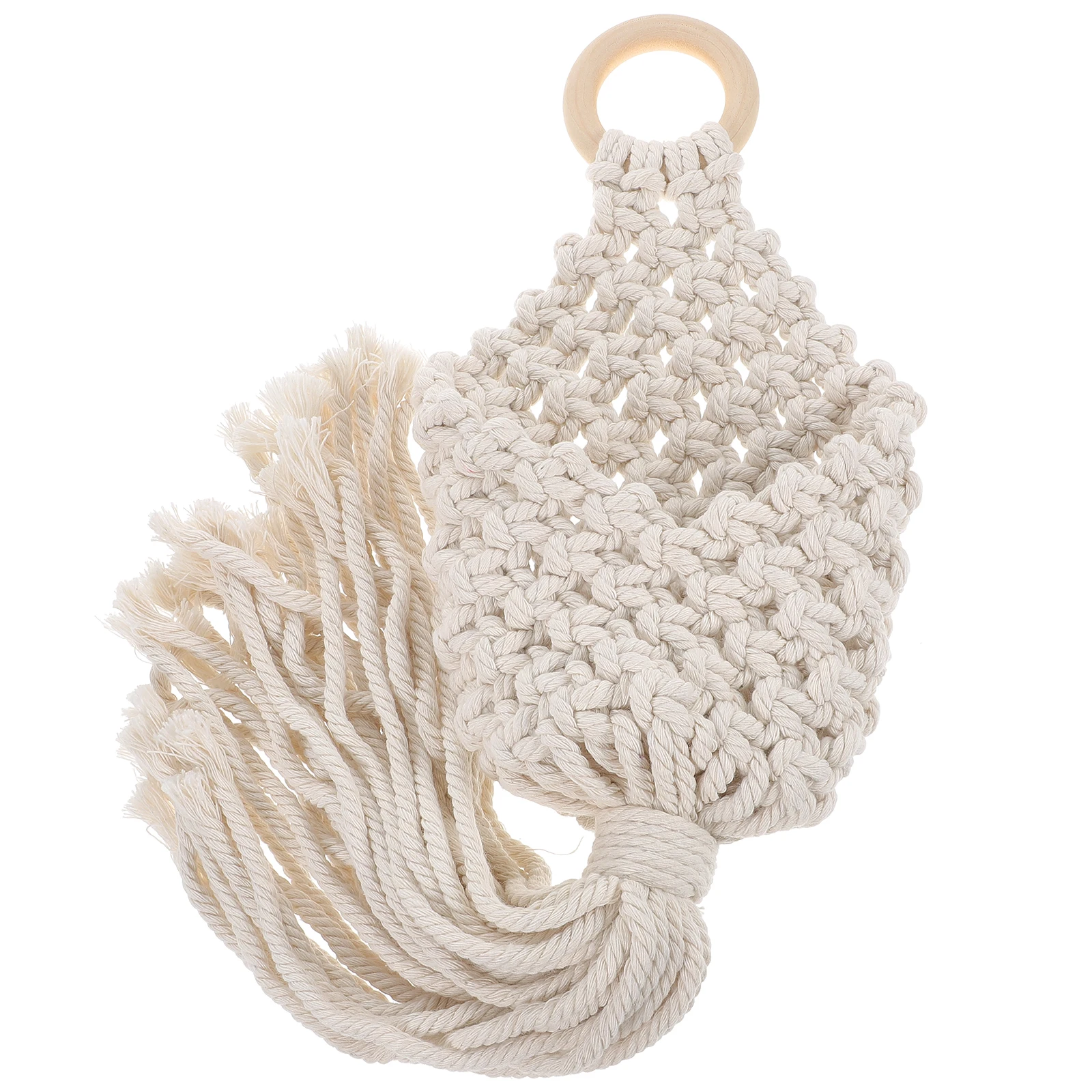 

Woven Hanging Basket Cotton Rope Macrame Storage Kitchen Fruits Vegetables Wall Mounted Decorative H made Boho Style Home