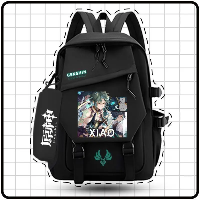 Anime Genshin Impact Collaboration Merchandise Cartoon Children's Double Shoulder Large Capacity  School Bag Two-Dimensional