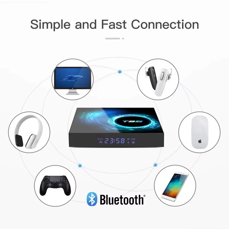 T95 Android TV Box 4K Ultra HD Android 14 Smart TV Box WiFi Media Player Support YouTube Netflix Set Top Box للبث المنزلي