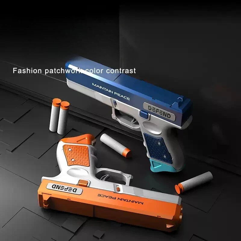 Crianças lançador de dardo macio brinquedo realista pistola manual espuma dardos arma crianças interativo brinquedo de tiro interno com 8 balas macias
