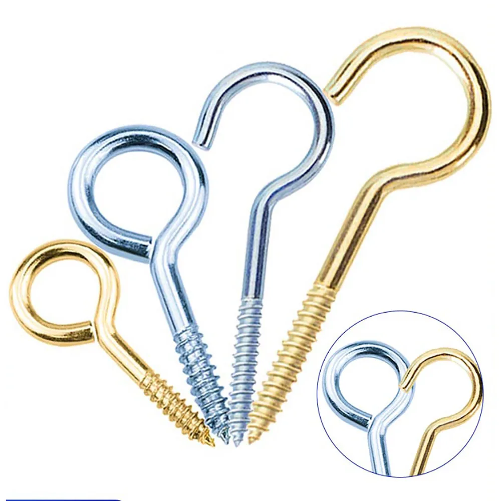 Zinc Plated Carbon Steel Wood Self-Tapping Screw Sheep Eye Screws Hooking Bolts For Wood Securing 1# - 16# Hardware Fasteners