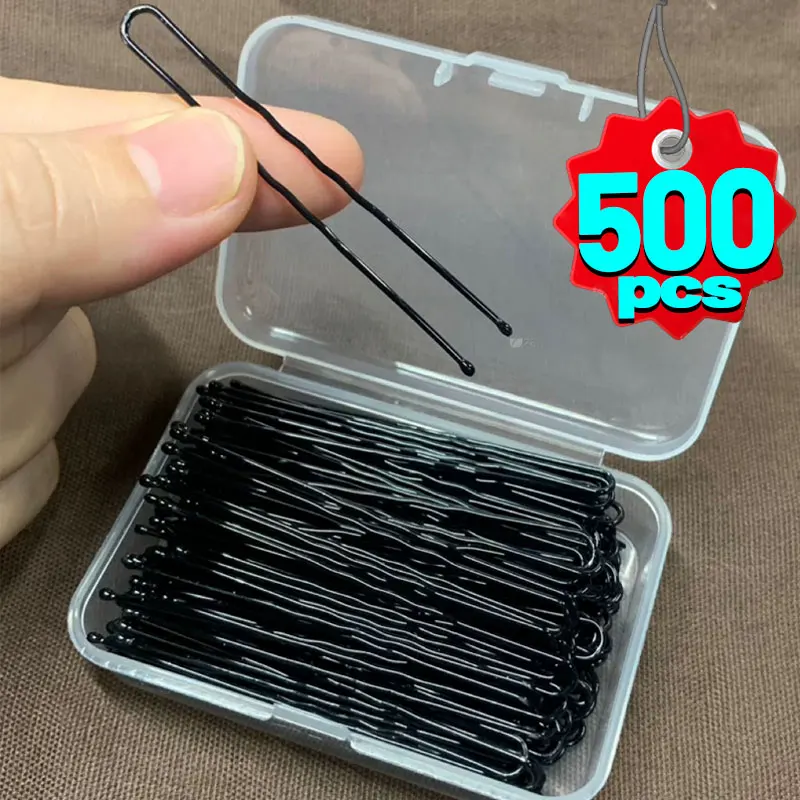 

500/20 шт. Заколки для волос 5 см, 6 см, 7 см, волнистые, черные, из металлического сплава, оптом