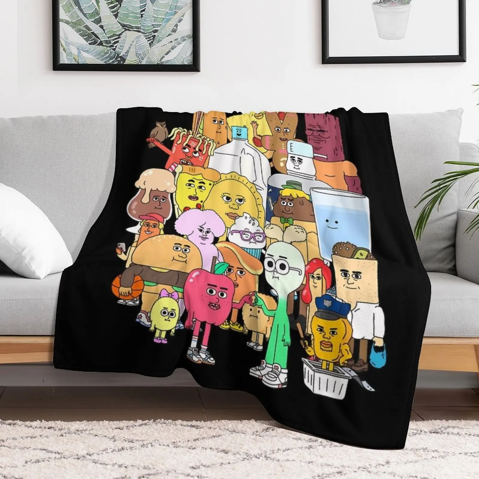 The Apple and Onion Gang Throw Blanket