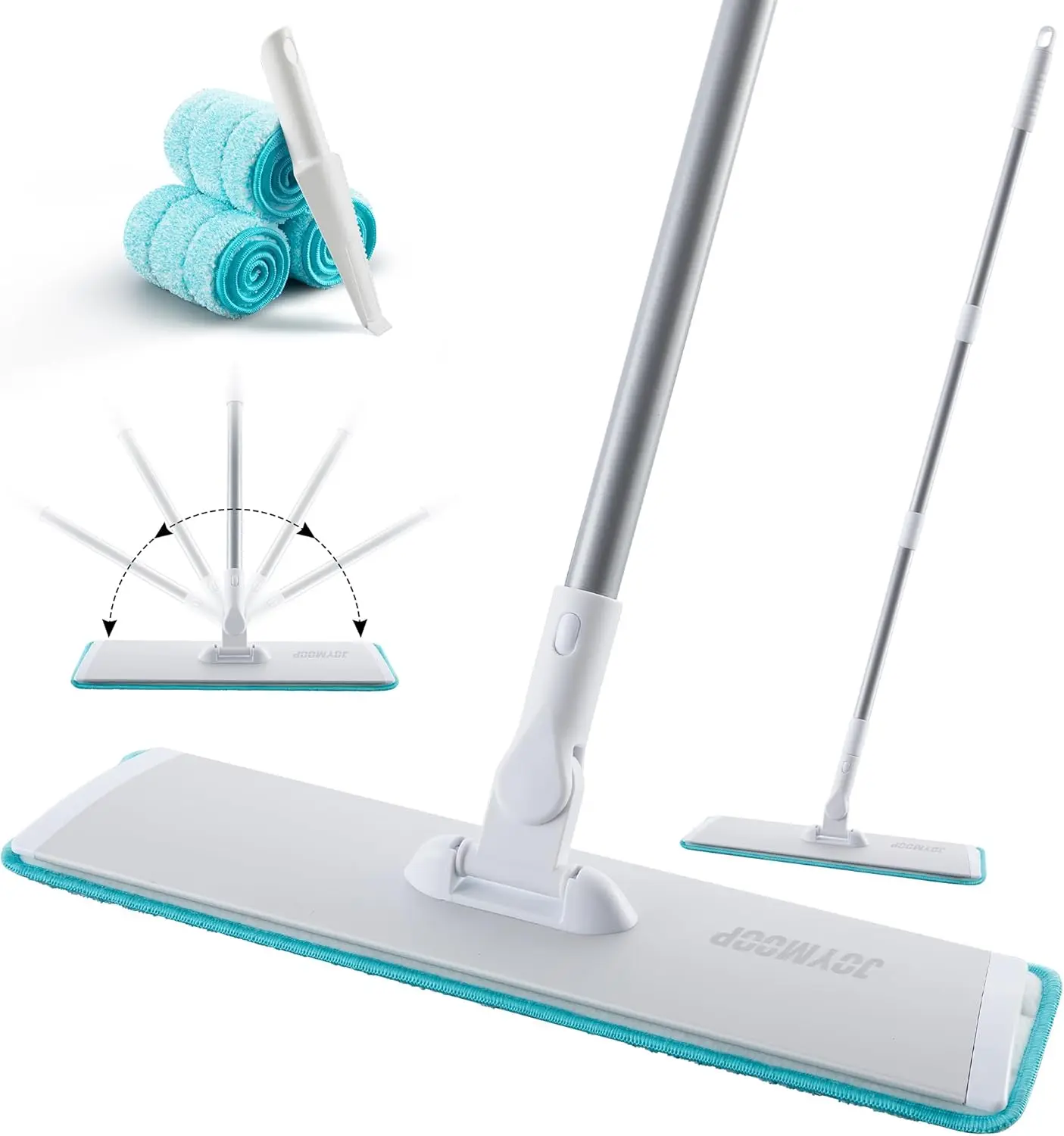 

18 Inch Dust Mop for Hardwood Floors, Heavy Duty Industrial Wet Dry Mops with Handle, Includes 3 Microfiber Mop Pads