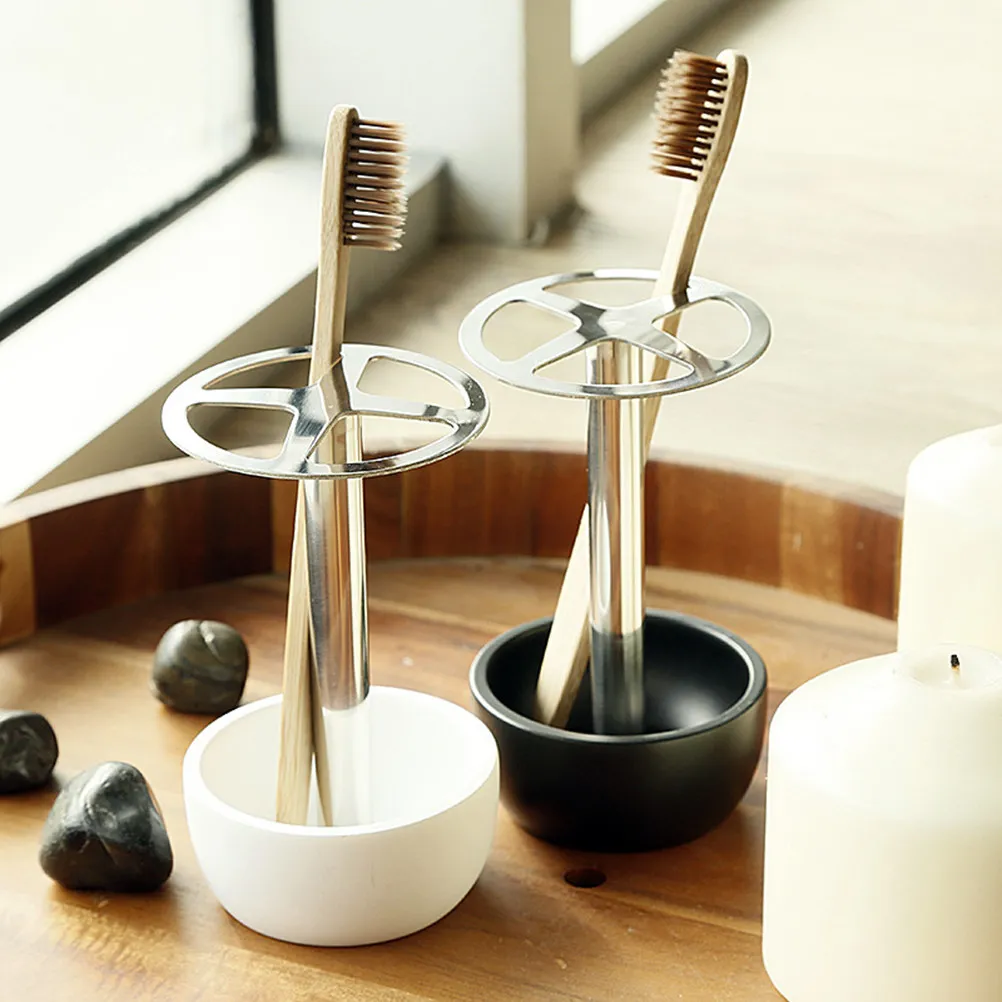 304 Stainless Steel Toothbrush Holder Black Metal Bathroom Stand Organizer Storage Multifunction Toothbrush Brush