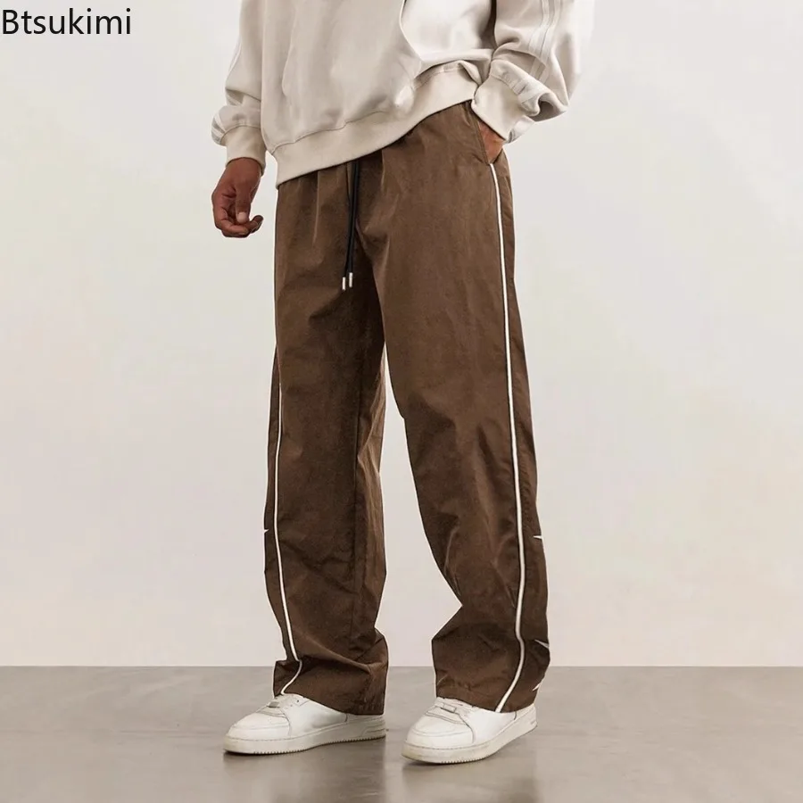 Vintage Fashion Streetwear Men's Embroidered Casual Trousers Straight Pocket Cargo Pants Male Outdoor Hiking Fishing Sweatpants - Image 4