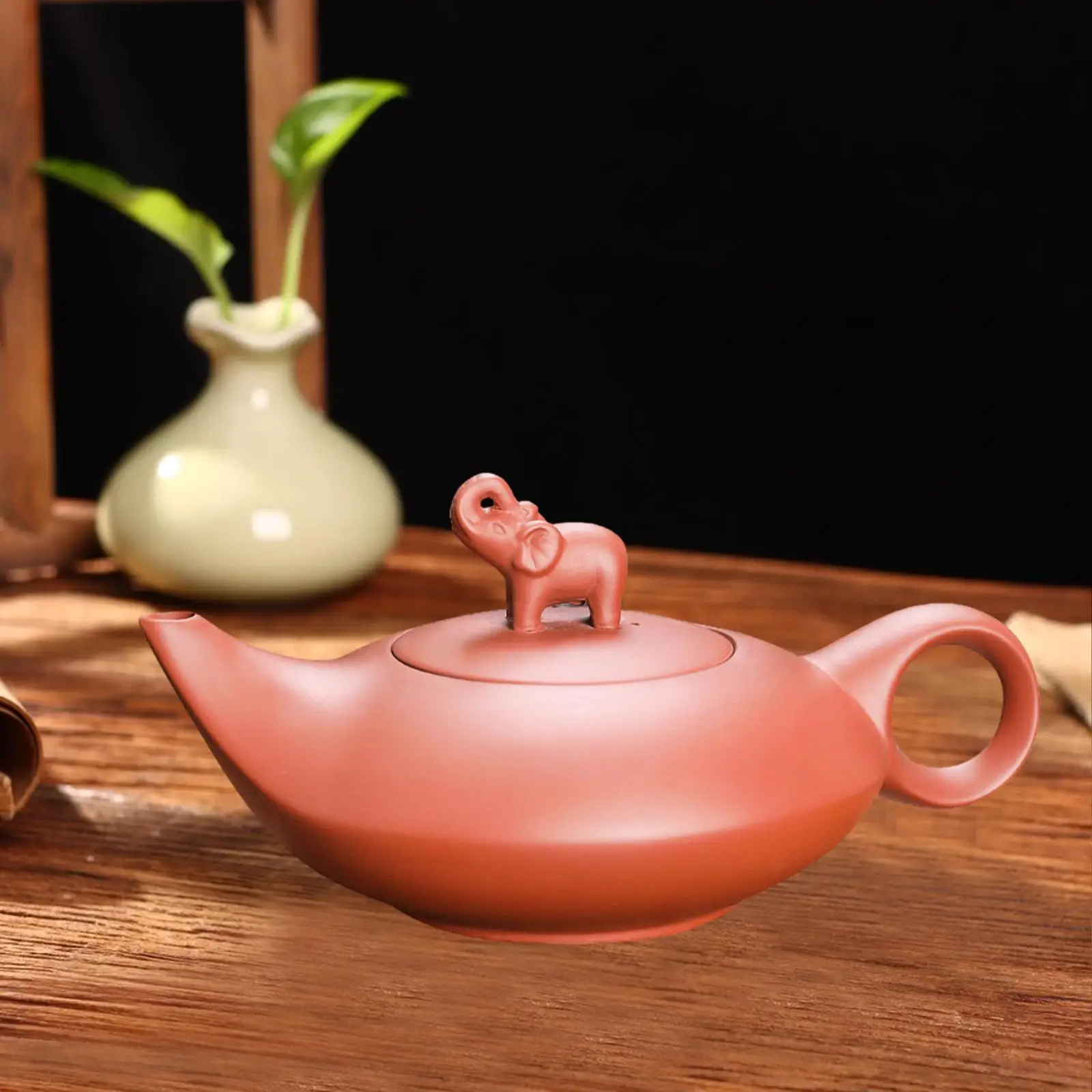 Purple Clay Teapot Tea Ceremony Supplies Househwarming Gift Elephant Shaped for Hotel Tea House Household Restaurant Kitchen