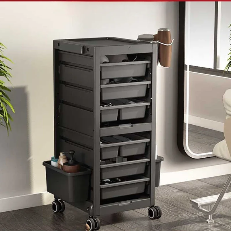 

Hair Salon Locker with Drawer Aesthetic Trolley Mobile and Stable Salon Equipment Furniture 7 Layer Salon Storage Auxiliary Cart