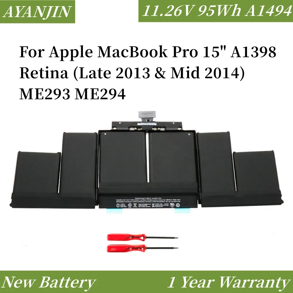 

A1494 A1417 Laptop Battery for Apple MacBook Pro 15" A1398 Retina 212 2013 2014 Year